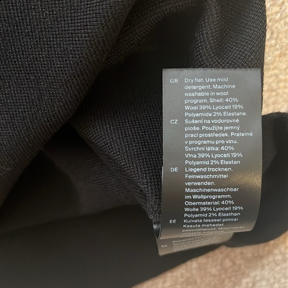 NWT Cos Womens Sweater Small Tunic black Wool blend mock neck Basic Minimalist - Picture 5 of 9